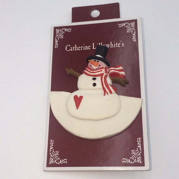 Catherine Lillywhite’s Snowman Christmas Holiday Winter Brooch Gail West New - Picture 1 of 6
